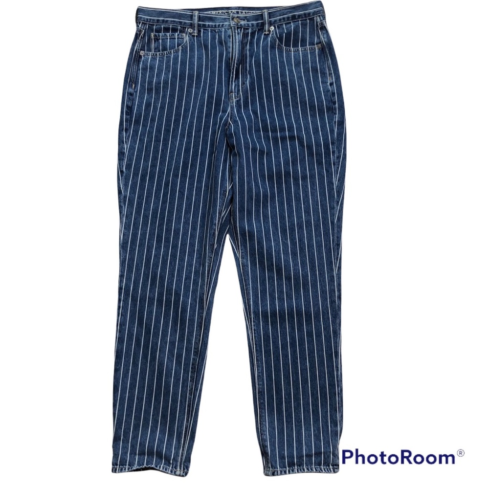 American Eagle Striped Mom Jeans Sz 12 Long